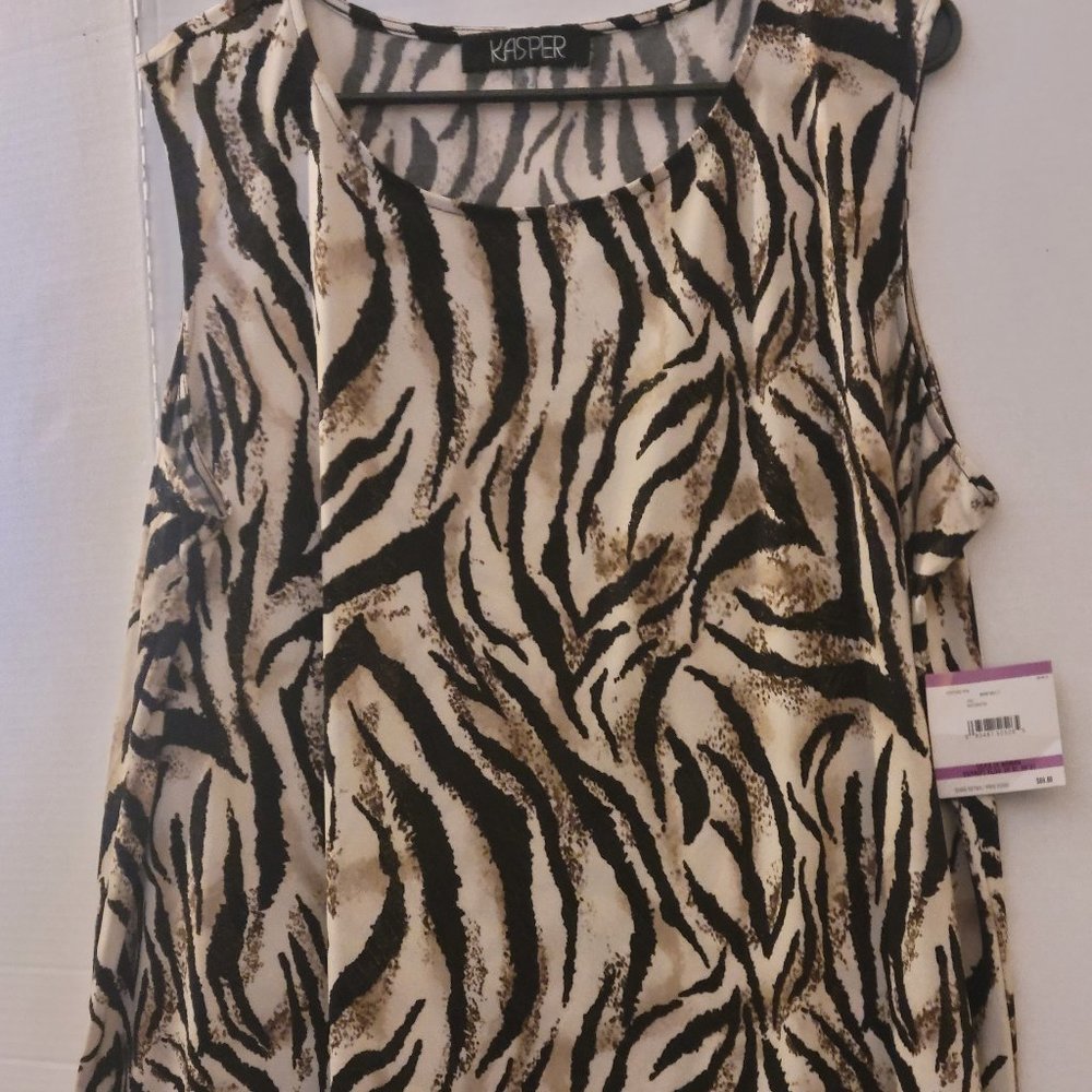 Kasper Sleeveless Mink Multi  Blouse